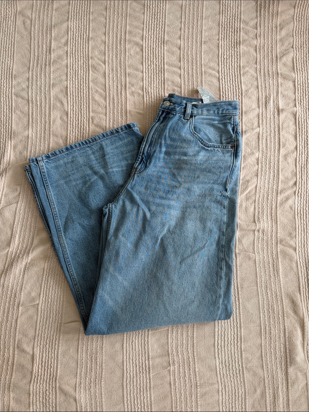 Zara Medium Blue Wide-Leg Jeans